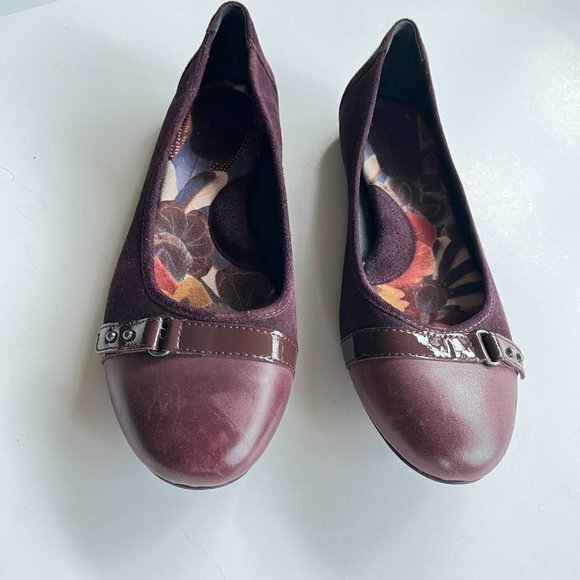 Born Womens Masia Chianti Ballet Flats Size 9 Maroon Suede‎ Cap Toe D3144… - Picture 2 of 8